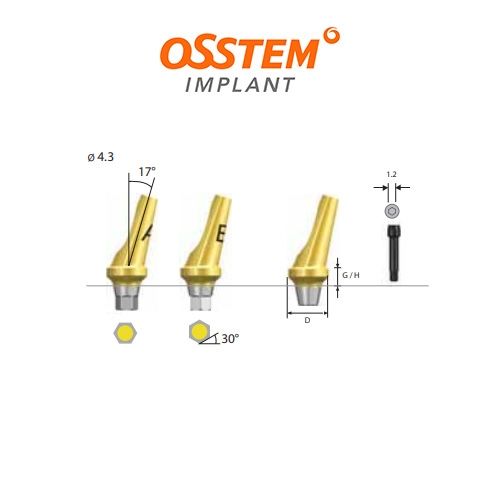 GS Angled Abutment Non Hex with WH Screw Mini - GSAA4320NWH