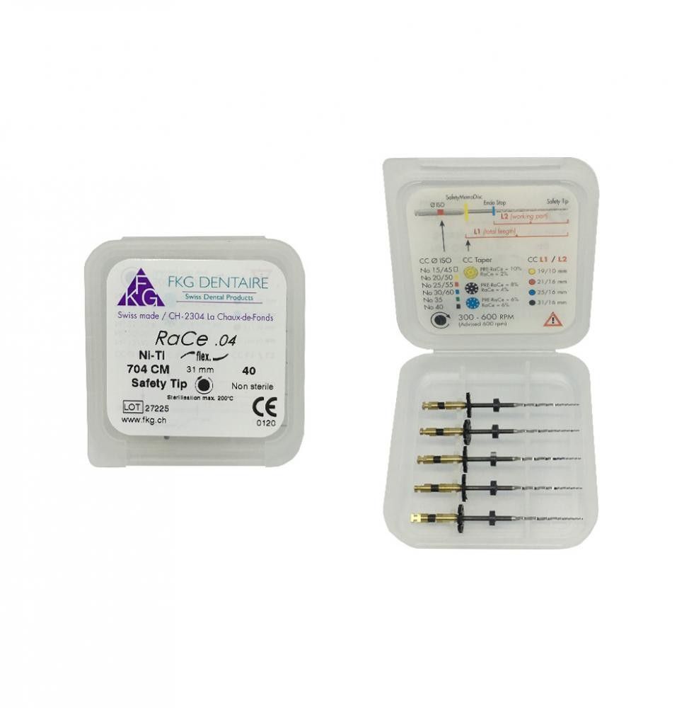 FKG RaCe 704, Ni-Ti, Taper 4%, 25 mm #30 Handle CI, STERILE, 6pcs/pack -S1.7B0.00.0BT.FK