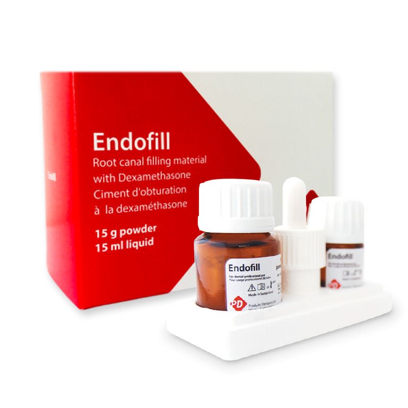 PD Endofill, root canal filling material with dexamethasone, radiopaque paste for permanent obturation of the root canal, 15g powder + 15ml liquid - 10270