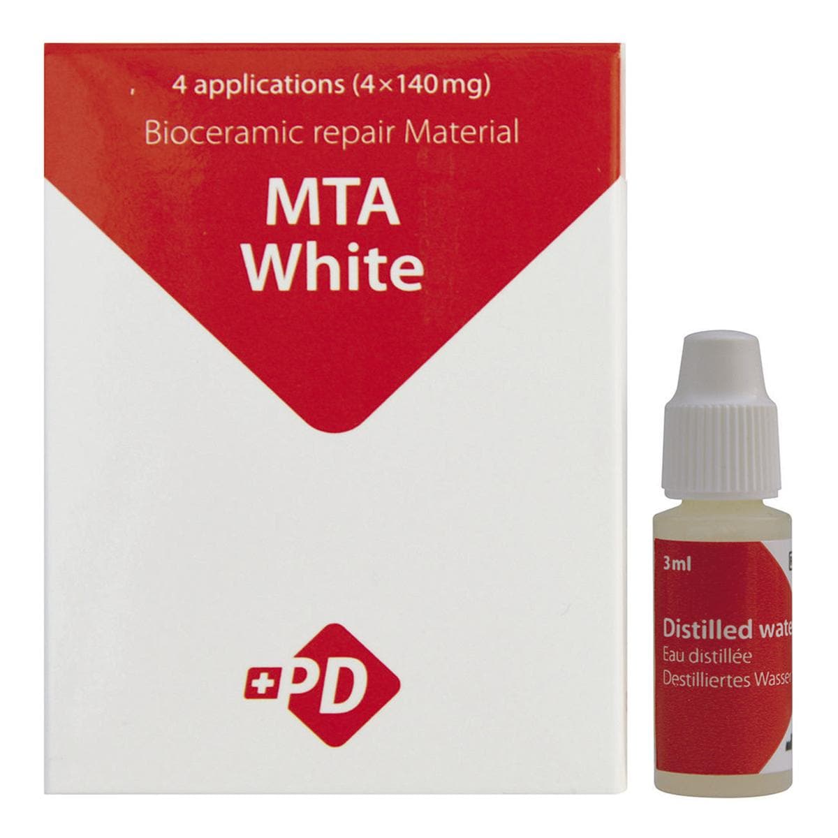 PD MTA White, biocompatible obturation and repair material, 4 x 140mg + 3ml H2O - 20190