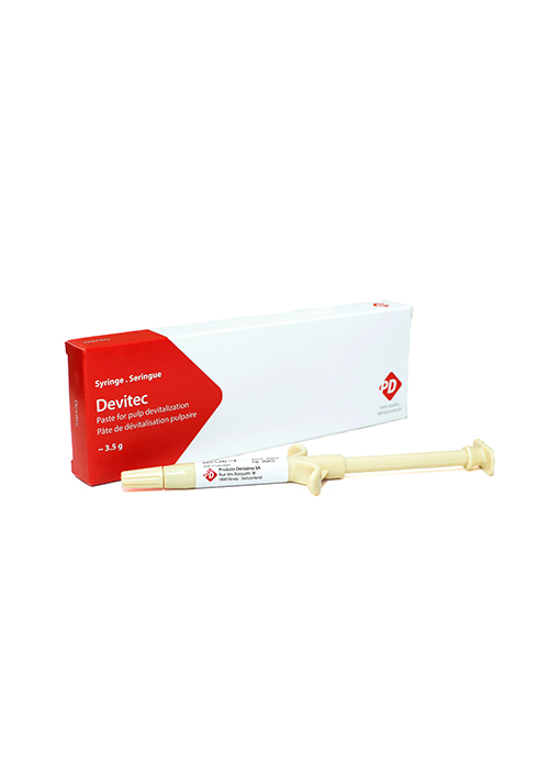 PD Devitec, devitalizing paste, used when a medicated preparation for pulp devitalization is advisable and when an arsenic-free preparation is preferred, 3.5g syringe - 11401