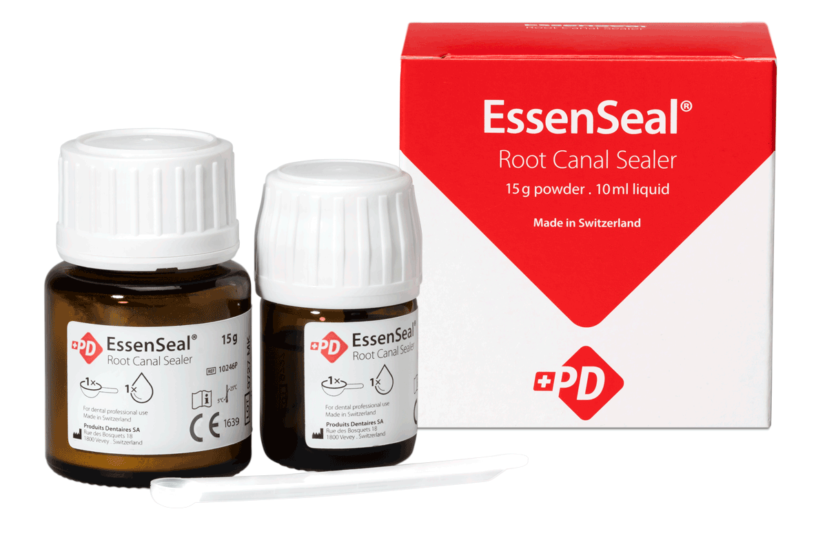 PD EssenSeal, zinc oxide eugenol sealer featuring tea tree essential oil, 15g powder + 10ml liquid + 1 spoon - 10246row