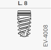 B&B DENTAL IMPLANT DURAVIT EV, d. 4 L. 8 mm, EV-4008