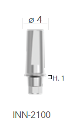 B&B TITANIUM PROSTHETIC COMPONENTS CONEXA, TITANIUM STRAIGHT ABUTMENT H=1 d. 4 + SCREW, INN-2100
