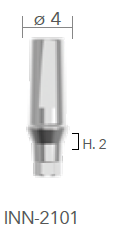 B&B TITANIUM PROSTHETIC COMPONENTS CONEXA, TITANIUM STRAIGHT ABUTMENT H=2 d. 4 + SCREW, INN-2101
