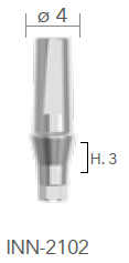 B&B TITANIUM PROSTHETIC COMPONENTS CONEXA, TITANIUM STRAIGHT ABUTMENT H=3 d. 4 + SCREW, INN-2102