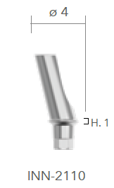 B&B TITANIUM PROSTHETIC COMPONENTS CONEXA, ANGLED ABUTMENT 15° H=1 d. 4 + SCREW, INN-2110