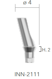 B&B TITANIUM PROSTHETIC COMPONENTS CONEXA, ANGLED ABUTMENT 15° H=2 d. 4 + SCREW, INN-2111