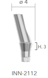 B&B TITANIUM PROSTHETIC COMPONENTS CONEXA, ANGLED ABUTMENT 15° H=3 d. 4 + SCREW, INN-2112