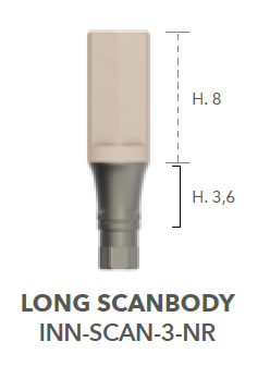 B&B DIGITAL COMPONENTS FOR IMPRESSIONS CONEXA, SCAN BODY NON ROTATING (Long) + Screw, INN-SCAN-3-NR