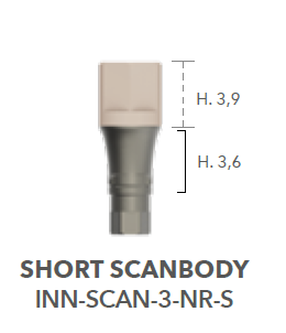 B&B DIGITAL COMPONENTS FOR IMPRESSIONS CONEXA, SCAN BODY NON ROTATING (Short) + SCREW, INN-SCAN-3-NR-S