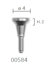 B&B HEALING COMPONENTS DURA-VIT SLIM, HEALING SCREW H=2 FOR SLIM IMPLANTS, 00584