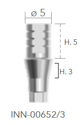B&B TITANIUM PROSTHETIC COMPONENTS CONEXA, DIGITAL TI-LINK ABUTMENTS, NON ROTATING TI LINK BASE H. 3 MM + SCREW, INN-00652/3