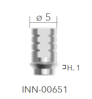 B&B TITANIUM PROSTHETIC COMPONENTS, DIGITAL TI-LINK ABUTMENTS IIN TITANIUM CONEXA, ROTATING TI LINK H. 1 MM + SCREW, INN-00651