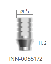 B&B TITANIUM PROSTHETIC COMPONENTS, DIGITAL TI-LINK ABUTMENTS IIN TITANIUM CONEXA, ROTATING TI LINK H. 2 MM + SCREW, INN-00651/2