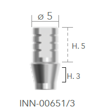 B&B TITANIUM PROSTHETIC COMPONENTS, DIGITAL TI-LINK ABUTMENTS IIN TITANIUM CONEXA, ROTATING TI LINK H. 3 MM + SCREW, INN-00651/3