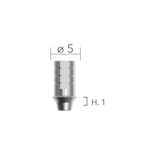B&B TITANIUM PROSTHETIC COMPONENTS, DIGITAL ABUTMENTS DURA-VIT SLIM, ROTATING TI LINK Ø 4 H.1 MM + SCREW, 00652/1R 