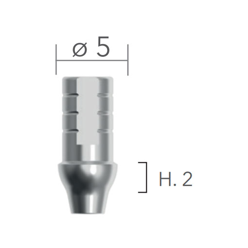 B&B TITANIUM PROSTHETIC COMPONENTS, DIGITAL ABUTMENTS DURA-VIT SLIM, ROTATING TI LINK Ø 4 H.2 MM + SCREW, 00652/2R