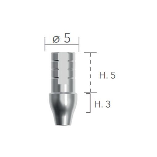 B&B TITANIUM PROSTHETIC COMPONENTS, DIGITAL ABUTMENTS DURA-VIT SLIM, ROTATING TI LINK Ø 4 H.3 MM + SCREW, 00652/3R
