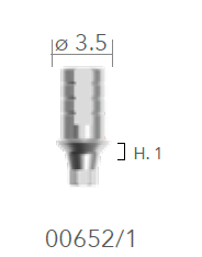 B&B TITANIUM PROSTHETIC COMPONENTS DURA-VIT SLIM, DIGITAL ABUTMENTS, NON ROTATING TI LINK SLIM BASE H.1 MM + SCREW, 00652/1