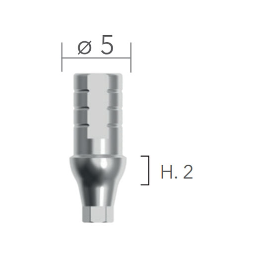 B&B TITANIUM PROSTHETIC COMPONENTS DURA-VIT SLIM, DIGITAL ABUTMENTS, NON ROTATING TI LINK SLIM BASE H.2 MM + SCREW, 00652/2