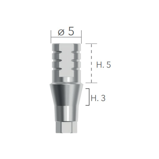 B&B TITANIUM PROSTHETIC COMPONENTS DURA-VIT SLIM, DIGITAL ABUTMENTS, NON ROTATING TI LINK SLIM BASE H.3 MM + SCREW, 00652/3