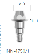 B&B MULTI-USE ABUTMENTS CONEXA, MUA STRAIGHT ABUTMENT Ø 5 - 0° H=1, INN-4750/1