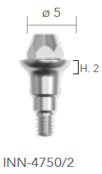 B&B MULTI-USE ABUTMENTS CONEXA, MUA STRAIGHT ABUTMENT Ø 5 - 0° H=2, INN-4750/2