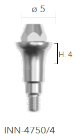 B&B MULTI-USE ABUTMENTS CONEXA, MUA STRAIGHT ABUTMENT Ø 5 - 0° H=4, INN-4750/4