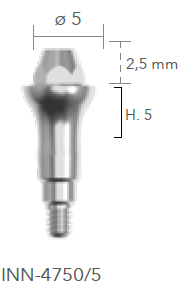 B&B MULTI-USE ABUTMENTS CONEXA, MUA STRAIGHT ABUTMENT Ø 5 - 0° H=5, INN-4750/5