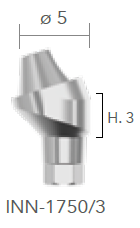 B&B MULTI-USE ABUTMENTS CONEXA, ANGLED MUA Ø 5 - 17° H. 3, INN-1750/3