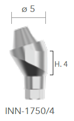 B&B MULTI-USE ABUTMENTS CONEXA, ANGLED MUA Ø 5 - 17° H. 4, INN-1750/4