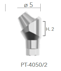 B&B MULTI-USE ABUTMENTS CONEXA, ANGLED MUA Ø 5 - 40° H. 2, PT-4050/2