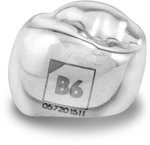 Acero Stainless Steel Crowns 3S B6 - Upper right primary first molar size 6 (pack of 5 crowns) - D-UR-6