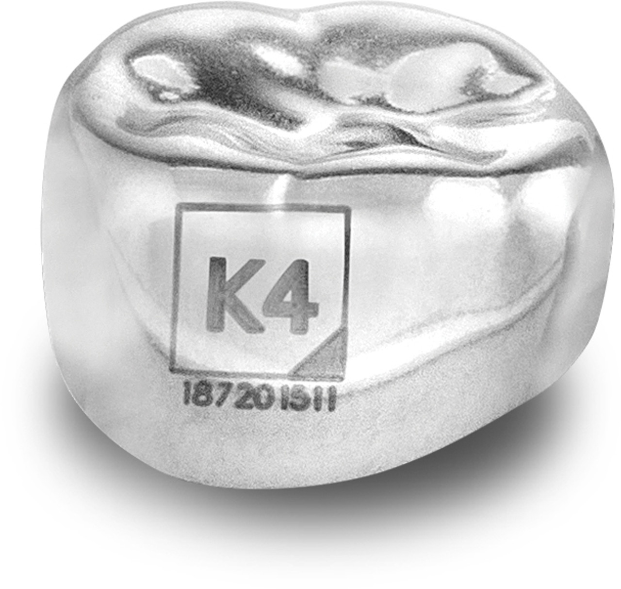 Acero Stainless Steel Crowns 3S K4 - Lower left primary second molar size 4 (pack of 5 crowns) - E-LL-4