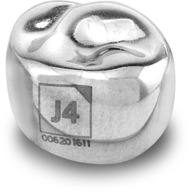 Acero Stainless Steel Crowns 3S J4 - Upper left primary second molar size 4 (pack of 5 crowns) - E-UL-4