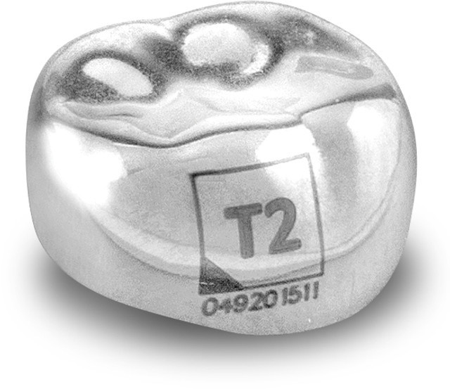 Acero Stainless Steel Crown 3S T2 - Lower right primary second molar size 2 (pack of 5 crowns), E-LR-2 