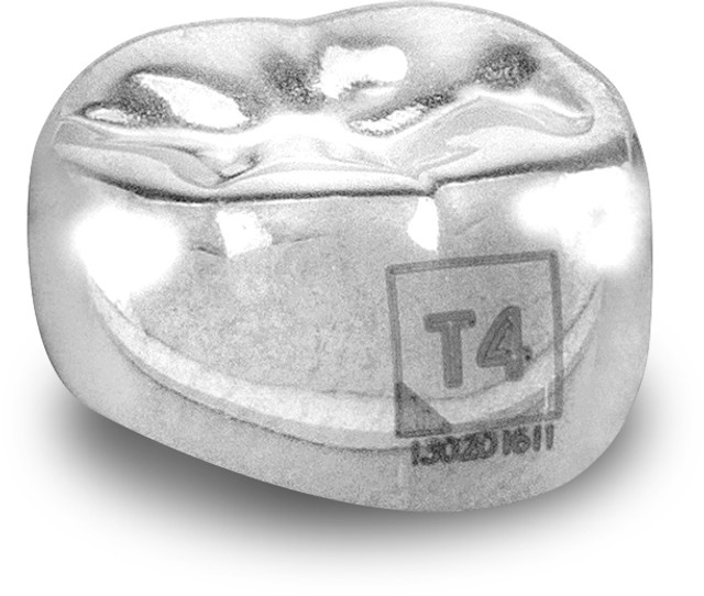 Acero Stainless Steel Crown 3S T4 - Lower right primary second molar size 4 (pack of 5 crowns), E-LR-4 