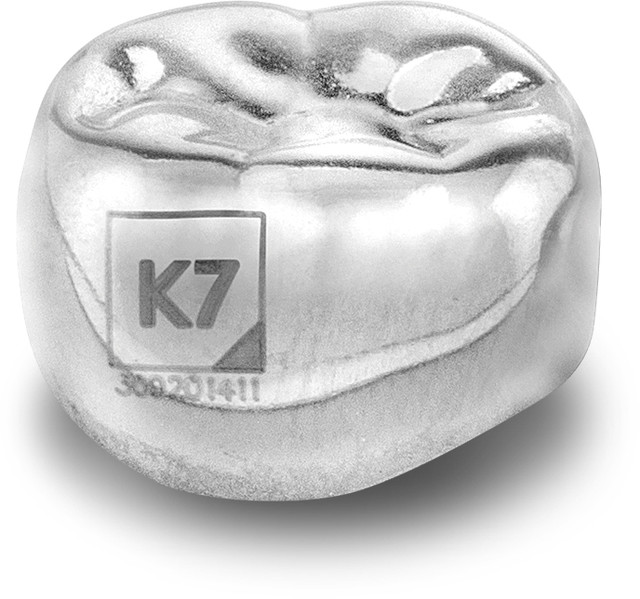 Acero Stainless Steel Crown 3S K7 - Lower left primary second molar size 7 (pack of 5 crowns), E-LL-7 