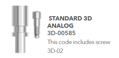 B&B COMPONENTS FOR IMPRESSIONS ANALOGUES CONEXA, Standard 3D Analog, 3D-00585