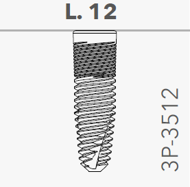 B&B DENTAL IMPLANT DURAVIT 3P, d. 3.5 L. 12mm, 3P-3512 