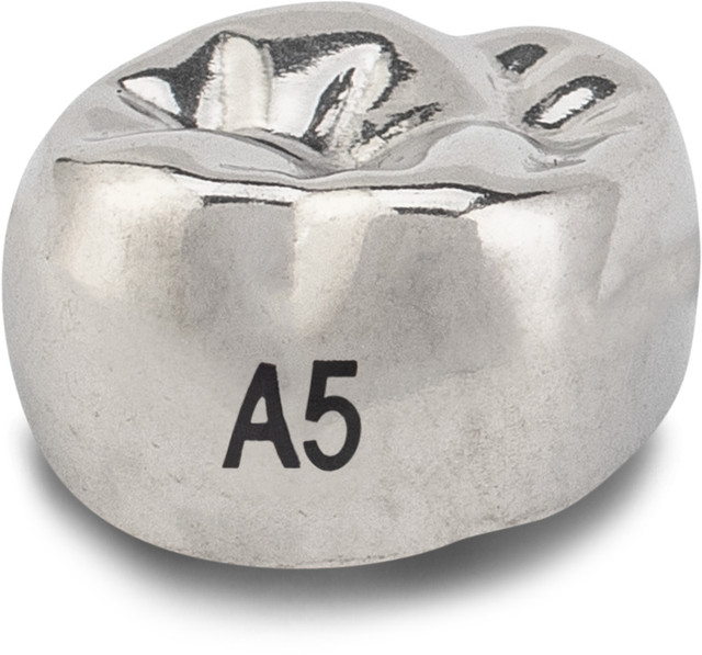 Acero Stainless Steel Crown XT A5 - Upper right primary second molar size 5 (pack of 5 crowns), E-UR-5