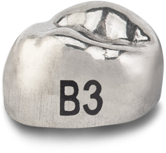 Acero Stainless Steel Crown XT B3 - Upper right primary first molar size 3 (pack of 5 crowns), D-UR-3 