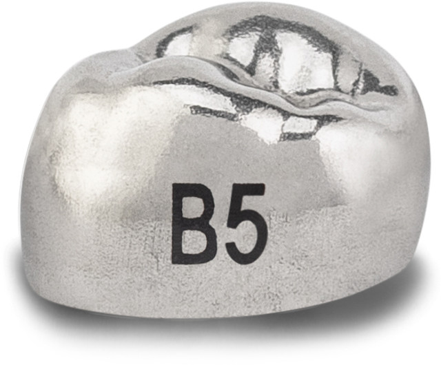 Acero Stainless Steel Crown XT B5 - Upper right primary first molar size 5 (pack of 5 crowns), D-UR-5