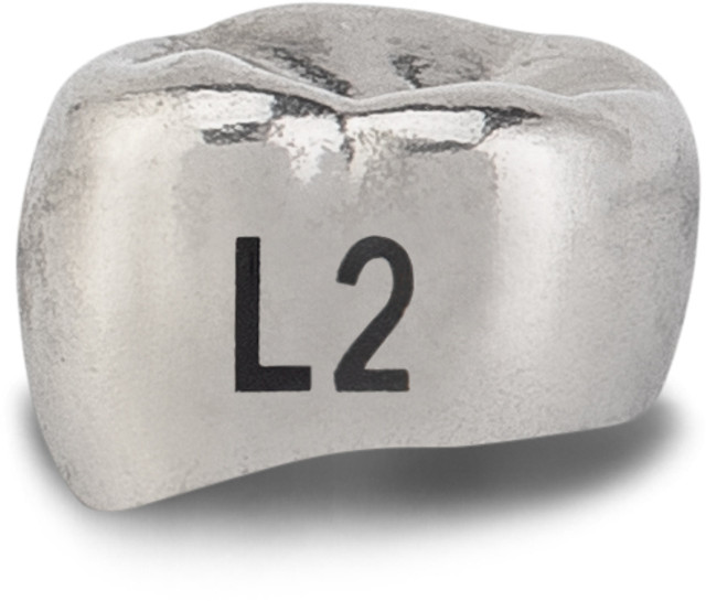 Acero Stainless Steel Crown XT L2 - Lower left primary first molar size 2 (pack of 5 crowns), D-LL-2 