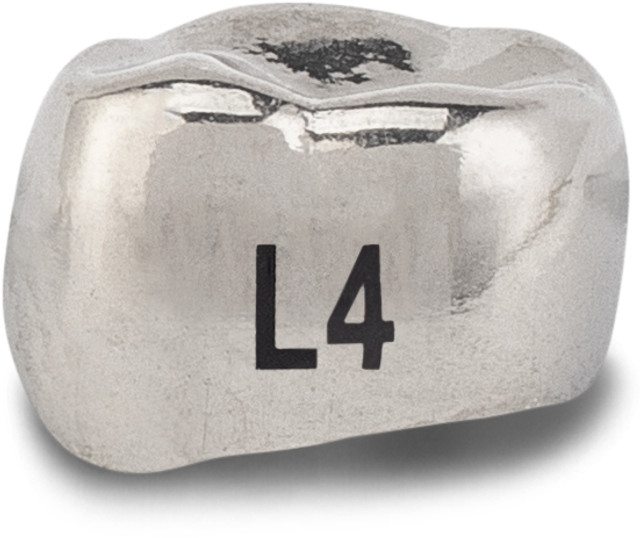 Acero Stainless Steel Crown XT L4 - Lower left primary first molar size 4 (pack of 5 crowns), D-LL-4