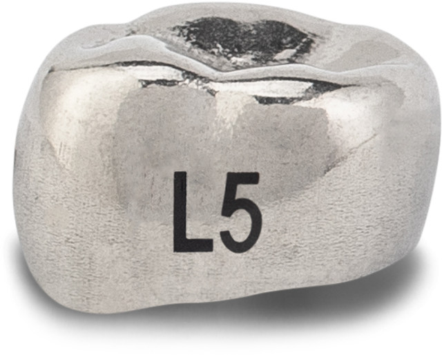 Acero Stainless Steel Crown XT L5 - Lower left primary first molar size 5 (pack of 5 crowns), D-LL-5