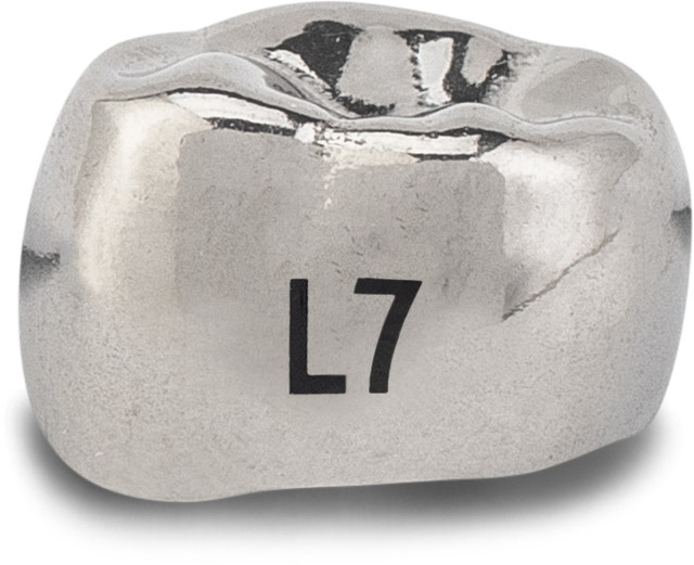 Acero Stainless Steel Crown XT L7 - Lower left primary first molar size 7 (pack of 5 crowns), D-LL-7