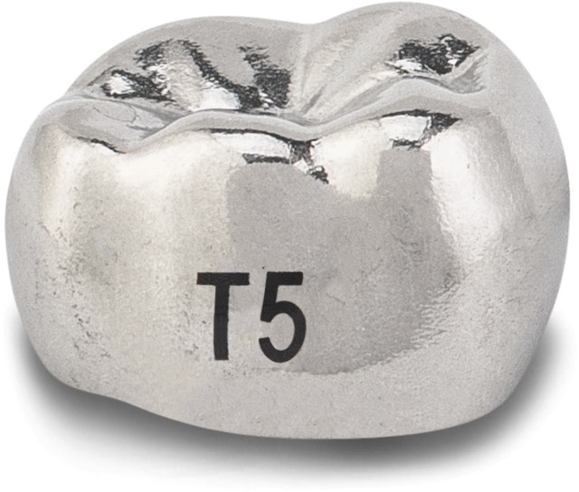 Acero Stainless Steel Crown XT T5 - Lower right primary second molar size 5 (pack of 5 crowns), E-LR-5