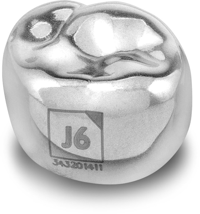 Acero Stainless Steel Crowns 3S J6 - Upper left primary second molar size 6 (pack of 5 crowns) -E-UL-6